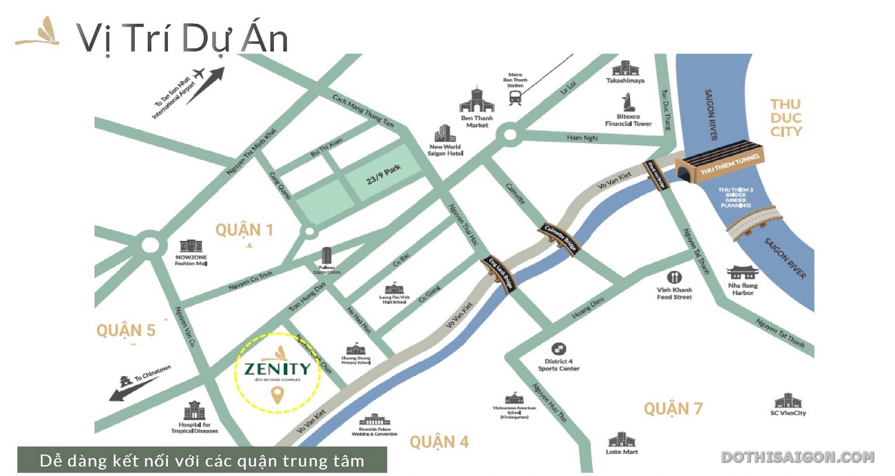 Vị trí địa chỉ dự án căn hộ Zenity Quận 1 của chủ đầu tư Capital Land
