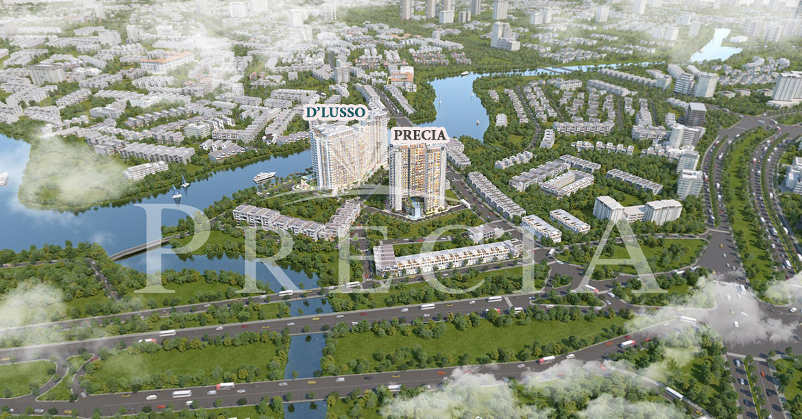 Mặt bằng tổng thể dự án căn hộ chung cư Precia Quận 2 đường Nguyễn Thị Định