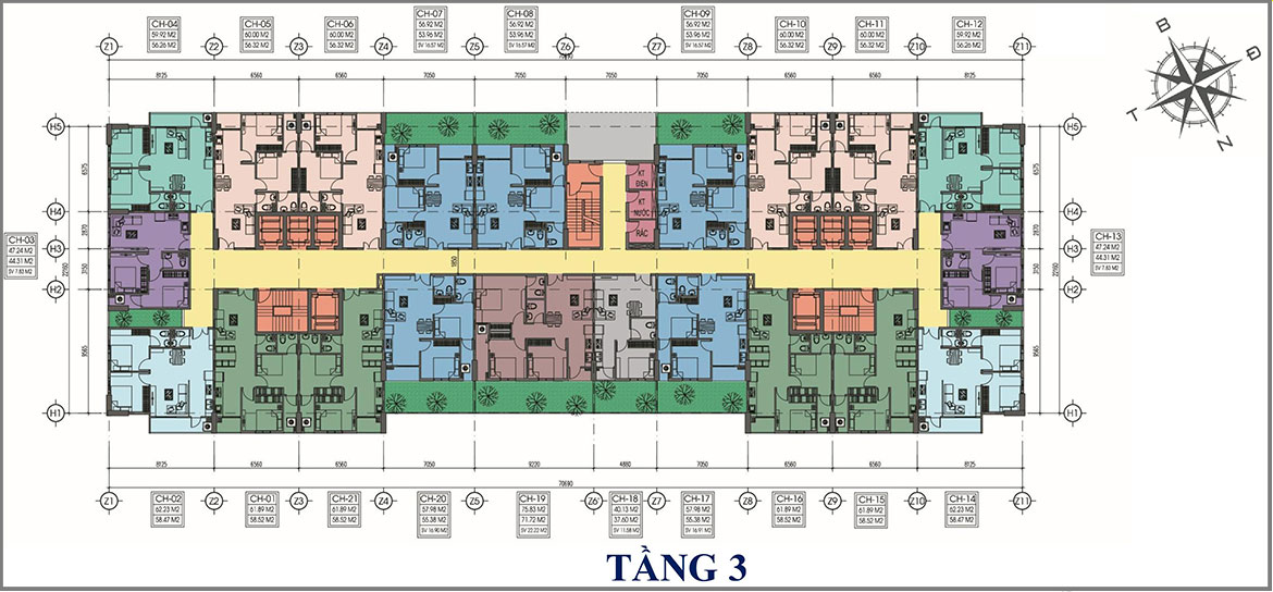 Mặt bằng thiết kế dự án căn hộ chung cư Tecco Home An Phú Bình Dương
