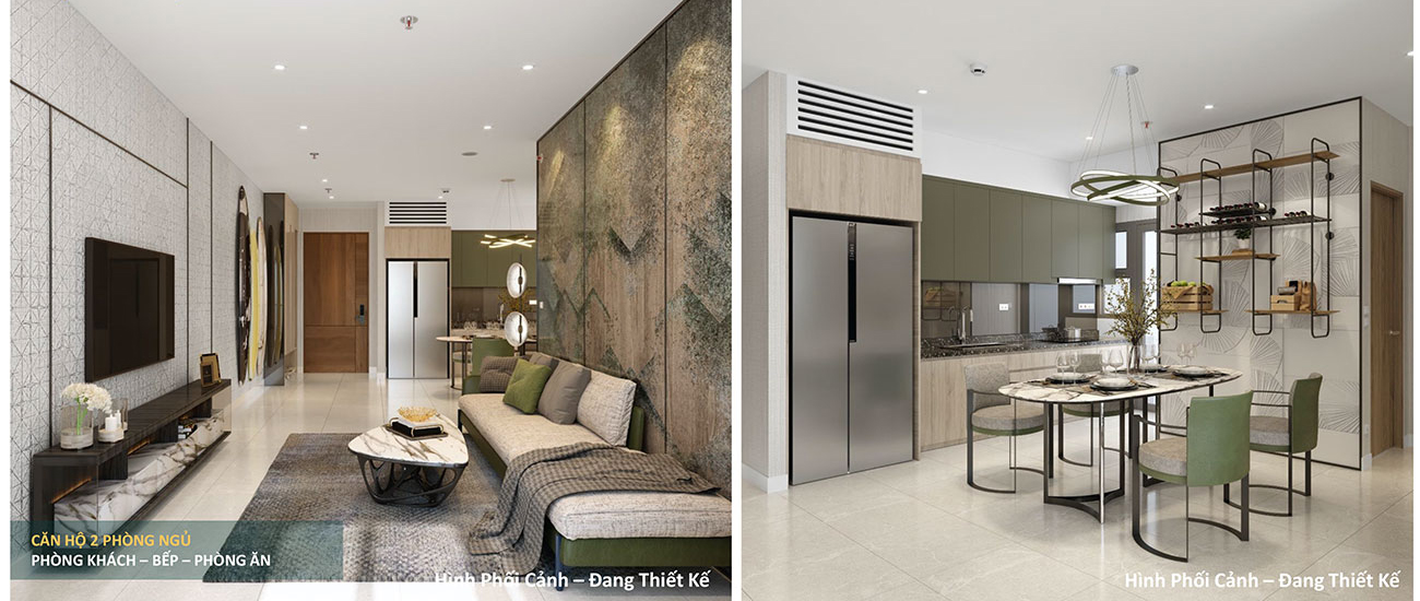 Phối cảnh nhà mẫu căn hộ chung cư 2 phòng ngủ dự án Celesta Heights đường Nguyễn Hữu Thọ chủ đầu tư Keppel Land