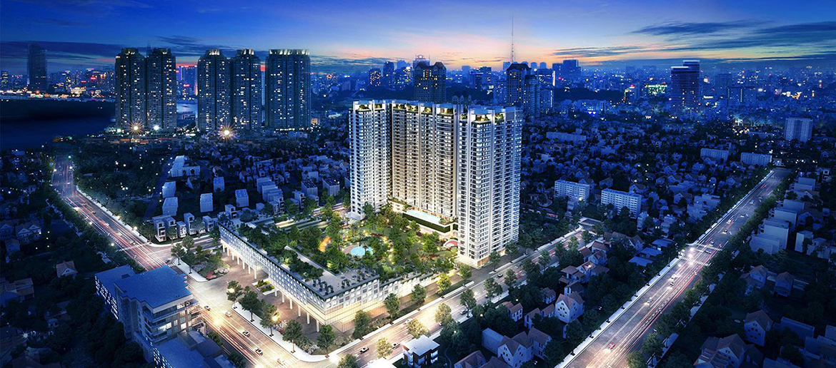 Phối cảnh tổng thể dự án căn hộ chung cư Kingdom 101 Quận 10 Đường Tô Hiến Thành chủ đầu tư Hoa Lâm