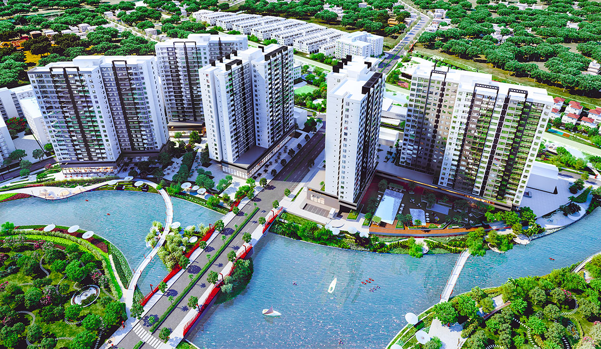 Phối cảnh tổng thể dự án căn hộ chung cư Mizuki Park Bình Chánh